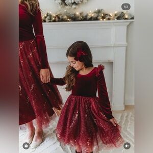EleStory Velour Ballerina Red Velvet Dress